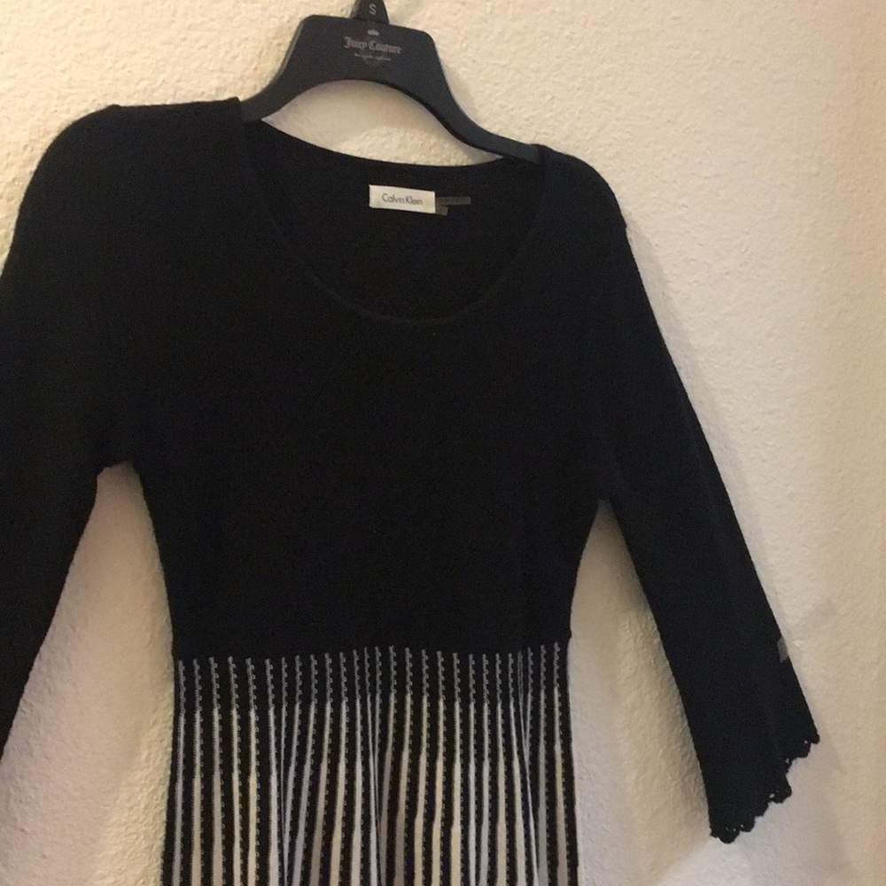 Calvin Klein black and white dress